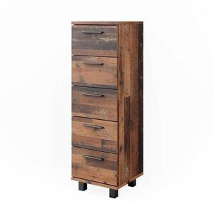 Vicco STŘEDNÍ SKŘÍŇKA Ilias Rustikální dub 30 x 95 cm s 5 zásuvkami obraz
