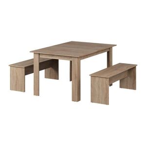 Vicco JÍDELNÍ STŮL SESTAVA Sentio Sonoma 137.6 x 92.8 cm se 2 lavicemi obraz