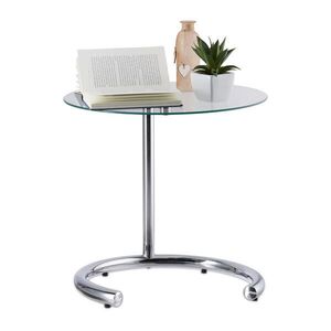 Relaxdays STOLEK průhledný chrom výškově nastavitelný 46 cm obraz