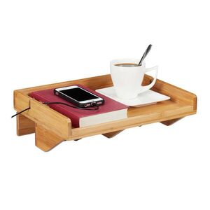 Relaxdays POLIČKA Přírodní bambus k připevnění k posteli 33x24 cm obraz