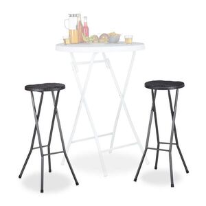 Relaxdays STOLIČKA černá barová skládací 2dílná-sada 80 cm obraz