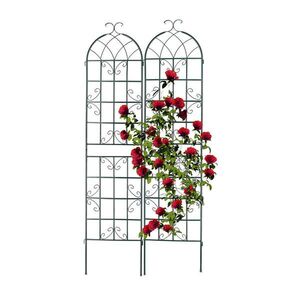 Relaxdays MŘÍŽ zelená 2ks-Set kov 220 cm obraz