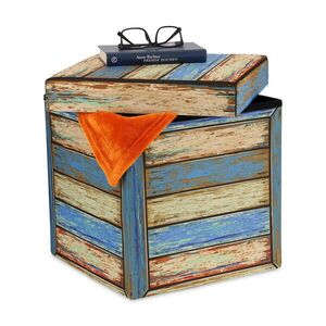 Relaxdays TABURET Vícebarevný s úložným prostorem skládací obraz