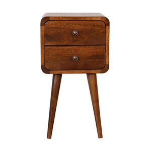 Artisan Furniture NOČNÍ SKŘÍŇKA Ratanová, zakřivená, připevněná na zeď, 1 zásuvka, hnědá obraz