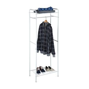 Relaxdays VĚŠÁK Bílý kovový se 2 policemi 166 cm obraz