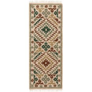 benuta RUČNÍ tkaný kilim Zohra Zelená 80x200 cm obraz
