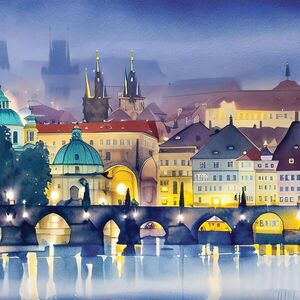 Euroart OBRAZ NA PLÁTNĚ PRAHA, města, 55/55/3 cm obraz