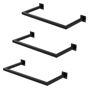 ML-DESIGN VĚŠÁK NA ODĚVY, sada 3 ks, obdélníkový, v. 30 cm x š. 60 cm, černý, z oceli, ve tvaru písmene U obraz