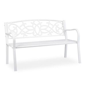 Relaxdays LAVICE bílá zahradní 2místná 124, 5 cm obraz