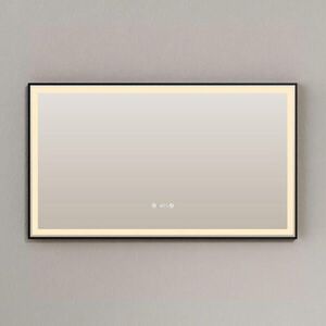 EMKE KOUPELNOVÉ ZRCADLO s osvětlením, černý rám, 120/70 cm obraz