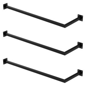 ML-DESIGN VĚŠÁK 3dílná sada do rohu V30 cm x Š90 cm černý z oceli ve tvaru U obraz