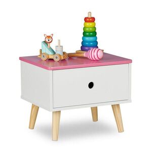 Relaxdays NOČNÍ STOLEK Bílá se zásuvkou obraz