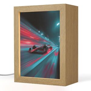 OnlyWow NOČNÍ LAMPIČKA Závodní auto - Červená - Rychlost 15x20 cm obraz