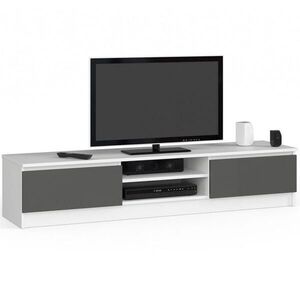 RAUMHIRSCH FURNITURE NÍZKÁ SKŘÍŇ Bílá, grafitově šedá 33/160/40 obraz