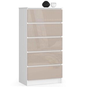 RAUMHIRSCH FURNITURE KOMODA bílá, cappuccino lesklá 121/60/40 obraz