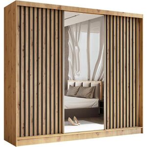 Beautysofa SKŘÍŇ s posuvnými dveřmi Helix 240/216/61 dub Artisan + černá obraz