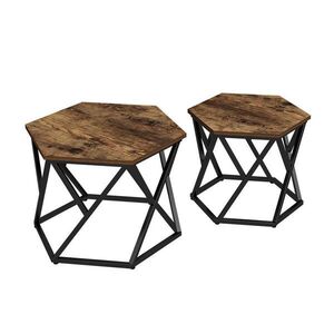 Vicco SADA KONFERENČNÍCH STOLKŮ Fyrk Rustikální dub 57 x 57 cm 2 díly obraz