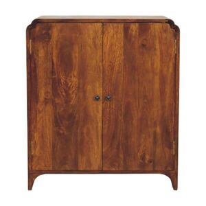 Artisan Furniture PŘÍSTAVNÍ STOLEK Povrchová úprava v barvě bohatého třešňového dřeva, 2 zásuvky, 2 velké otevřené police, tmavě hnědá obraz