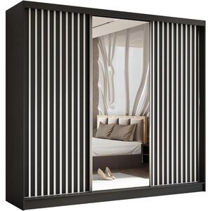 Beautysofa SKŘÍŇ s posuvnými dveřmi Helix 240/216/61 černá + bílá obraz