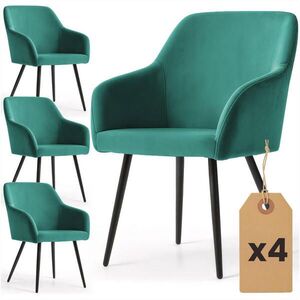 RAUMHIRSCH FURNITURE ČALOUNĚNÁ ŽIDLE, sada 4 ks, kovové nohy, zelená, černá 54, 5/83/58 obraz