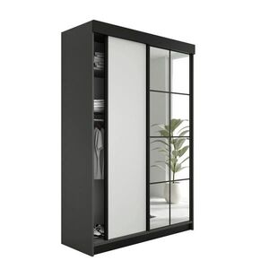 Kier Furniture POSUVNÁ ŠATNÍ SKŘÍŇ LAMARO - 138x205x59 - Grafitová & Bílá obraz