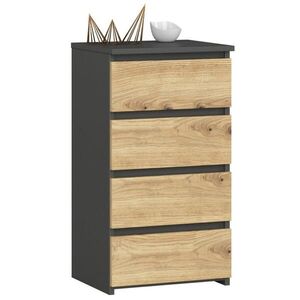 RAUMHIRSCH FURNITURE KOMODA grafitově šedá, dub Artisan 74/40/35 obraz