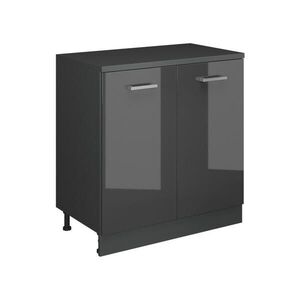 Vicco KUCHYŇSKÁ SKŘÍŇKA POD ŠIKMOU STŘECHU R-Line, Antracitový vysoký lesk, 80 cm bez šikminy se 2 dveřmi obraz