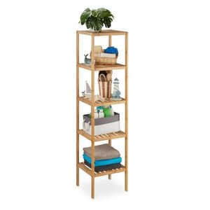 Relaxdays REGÁL Přírodní bambus 5-polic 140 cm obraz