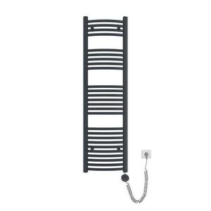 EMKE RADIÁTOR Elektrický zakřivený radiátor na ručníky, antracit, 140/40 cm obraz