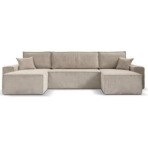 Beautysofa SEDACÍ SOUPRAVA Hektor U s funkcí spaní, 377 cm, béžová obraz