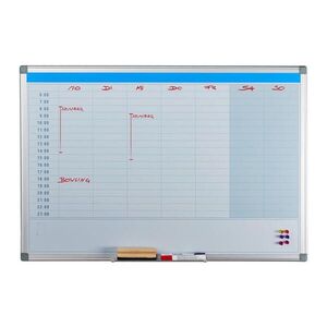Relaxdays WHITEBOARD bílá stříbrná magnetické denní plánovač 60x90 cm obraz
