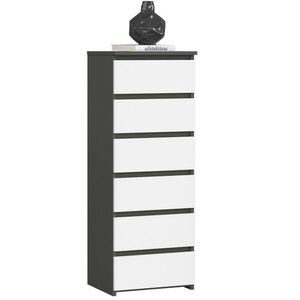 RAUMHIRSCH FURNITURE KOMODA grafitově šedá, bílá 109/40/35 obraz