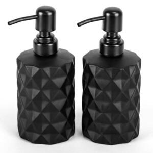 Relaxdays DÁVKOVAČ MÝDLA Černý 2ks-set 350 ml obraz