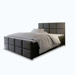 MASSENO AMERICKÁ POSTEL ARIEL 180x200 cm, s matrací a úložným prostorem, světle šedá obraz