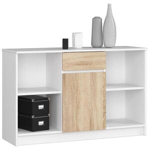 RAUMHIRSCH FURNITURE KOMODA bílá, dub Sonoma 77/120/40 obraz