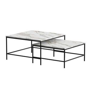 Vicco STOLEČEK KÁVOVÝ STOLÍK Ramio Bílá/černá 80 x 80 cm 2 díly obraz
