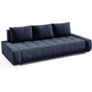Beautysofa ROZKLÁDACÍ pohovka Draco 3místná, s úložným prostorem, tmavě modrá obraz