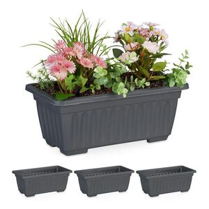 Relaxdays TRUHLÍK Antracitový 4dílná-sada plast 34 cm obraz