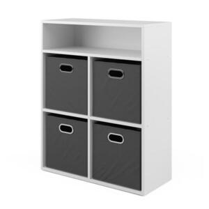 Vicco KNIHOVNA Bílá 72 x 90.2 cm se 4 skládacími boxy obraz