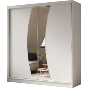Beautysofa SKŘÍŇ s posuvnými dveřmi Vox II 200/216/61 bílá se zrcadlem a zásuvkami obraz