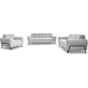 Beautysofa SEDACÍ souprava Volare (pohovky + křeslo), bez funkce spaní, světle šedá obraz