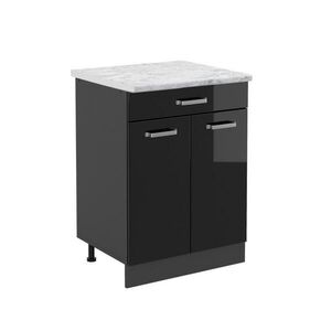 Vicco SPODNÍ SKŘÍŇKA KUCHYŇSKÉ LINKY R-Line Černý vysoký lesk 60 cm PD Mramor obraz