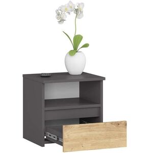 RAUMHIRSCH FURNITURE NOČNÍ STOLEK grafitově šedý, dub Artisan 40/40/35 obraz