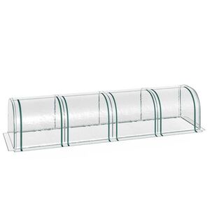 Modfu FÓLIOVNÍK z PVC a oceli 395x100x80 cm transparentní se 4 okny na zip pro větrání a ochranu rostlin obraz