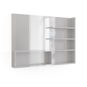 Vicco KOUPELNOVÉ ZRCADLO Bílá vysoký lesk 89.8 x 65 cm s otevřenými přihrádkami obraz