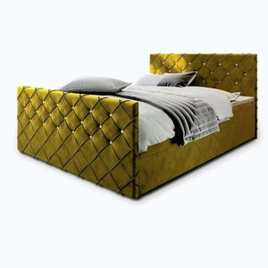 MASSENO AMERICKÁ POSTEL MANDI 180x200 cm, s matrací a úložným prostorem, žlutá obraz
