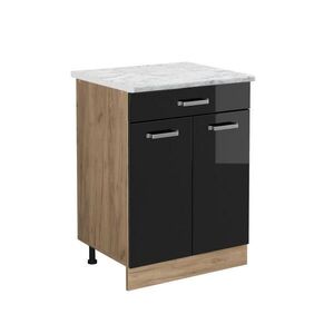 Vicco SPODNÍ SKŘÍŇKA KUCHYŇSKÉ LINKY R-Line Černý vysoký lesk 60 cm PD Mramor obraz