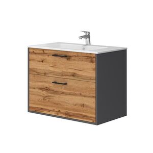 Vicco KOUPELNOVÝ NÁBYTEK Lanco, Antracit/Zlatý mocný dub, 80 x 60 cm 2dílná obraz