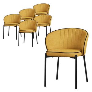 ML-DESIGN JÍDELNÍ ŽIDLE, sada 6 ks, hořčičná obraz