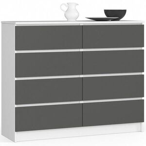 RAUMHIRSCH FURNITURE KOMODA bílá, grafitově šedá 99/120/40 obraz
